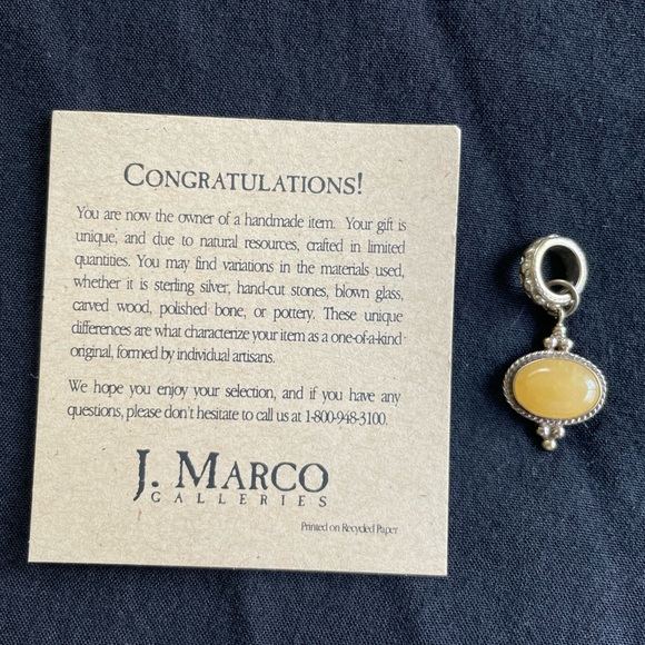 J. Marco Yellow Jasper 925 Sterling Silver Pendant - Picture 4 of 6